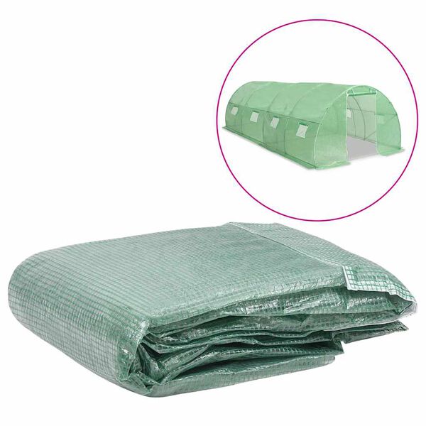 vidaXL Greenhouse Replacement Cover Green Polyethylene (PE) Large