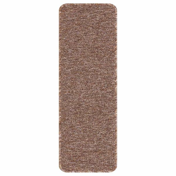 vidaXL Anti-slip Stair Mats 15 pcs Brown 23.6" x 9.8" PP