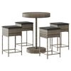 vidaXL Garden Bar Set Grey PE rattan, Steel, Polyester Medium
