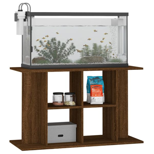 vidaXL Aquarium Stand Brown Oak Engineered Wood 39.4 x 15.7 x 23.6 in