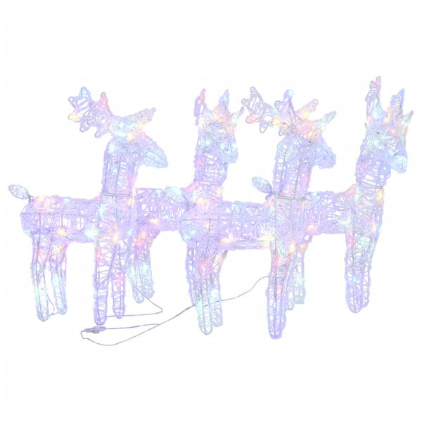 vidaXL Christmas Reindeer Set of 4 Multicolor Acrylic Medium