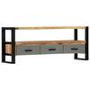vidaXL TV Cabinet Natural Mango Wood and Black
