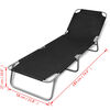 vidaXL Sun Lounger Black Powder-coated steel 74.4 in long Foldable