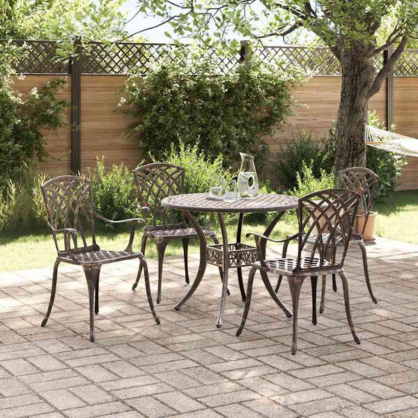 vidaXL Garden Dining Set 5 pcs Bronze 35.4" x 35.4" x 29.5