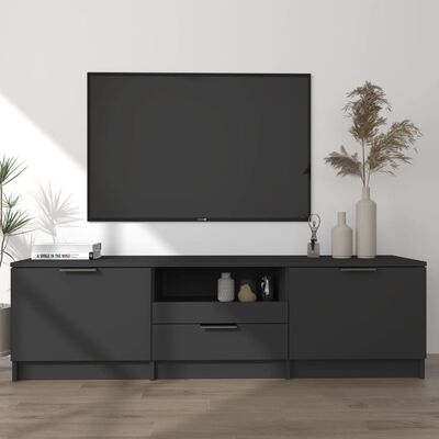 vidaXL TV Stand Black 55.1"x13.8"x15.7" Engineered Wood