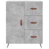 vidaXL Highboard Concrete Grey Engineered wood, iron Medium Highboard