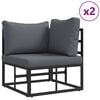 vidaXL Garden Sofa Set with Cushion 11 pcs Black Aluminium