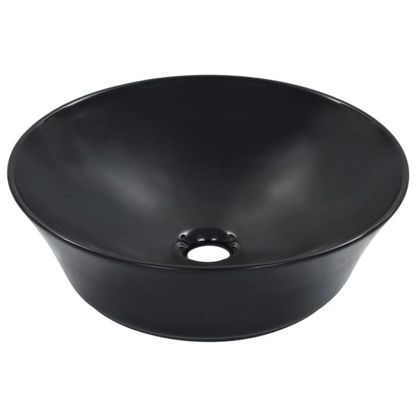 vidaXL Wash Basin 16.1x4.9" Ceramic Black