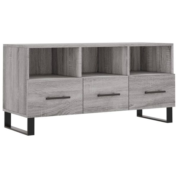 vidaXL TV Cabinet Grey Sonoma Engineered wood, Iron Medium TV Cabinet