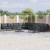 vidaXL Garden Sofa Set with Cushion 12 pcs Black Steel