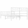 vidaXL Bed Frame White Powder-coated Steel