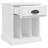 vidaXL Bedside Cabinet White Engineered wood Bedside Cabinet Rectangular