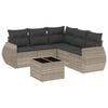 vidaXL Garden Sofa Set Light Gray Poly Rattan Modular