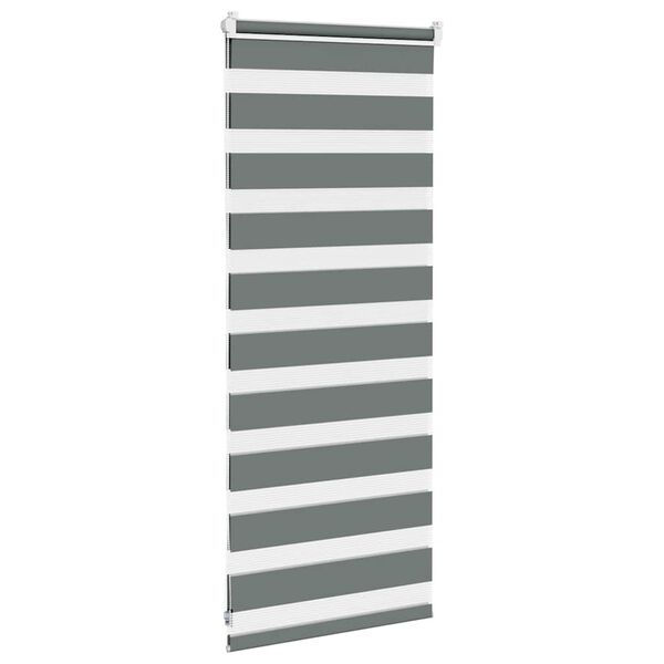 vidaXL Zebra Blind Dark grey Polyester 23.6 x 39.4 in Zebra Blind