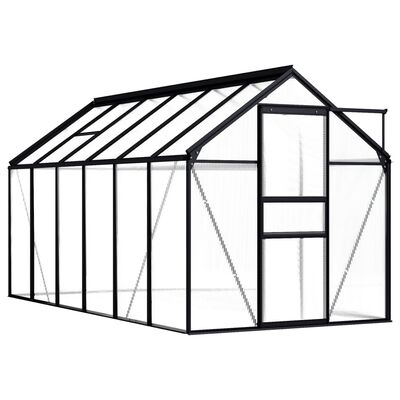 vidaXL Greenhouse Anthracite Aluminum 75.7 ft²