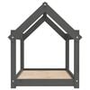 vidaXL Dog Bed Grey Solid pine wood Medium Durable Dog Bed