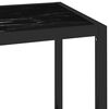 vidaXL Shelf Transparent and Black Marble Tempered Glass, Powder-Coated Iron