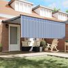 vidaXL Retractable Awning Manual Blue and White 157.48 x 118.11 in