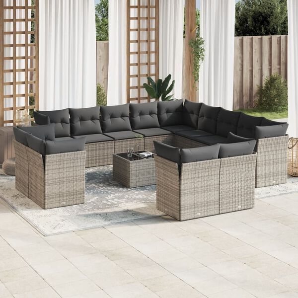 vidaXL Garden Sofa Set Grey, Dark Grey