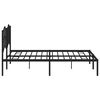 vidaXL Bed Frame Black Powder-Coated Steel 63x79 in Bed Frame