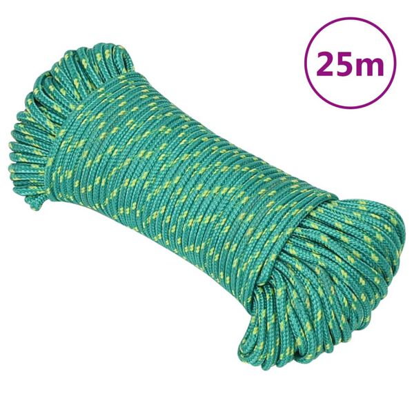 vidaXL Boat Rope Green 0.12 " 82.0 ' Polypropylene