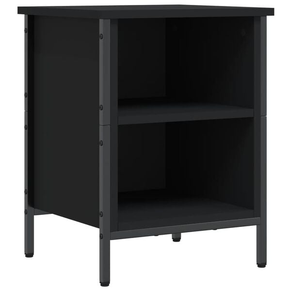 vidaXL Shoe Cabinet Black Engineered wood, powder-coated steel Medium