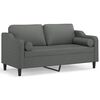 vidaXL 2-Seater Sofa Dark grey Fabric (100% polyester) 55.1 in width