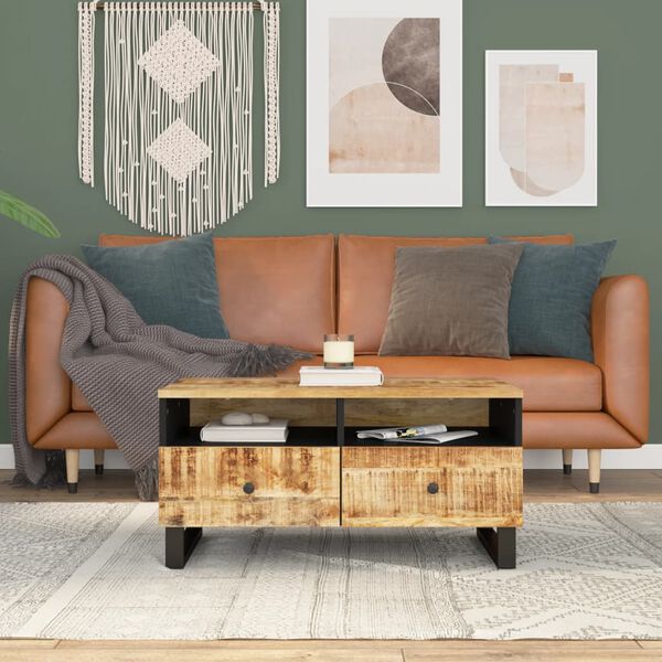 vidaXL Coffee Table Mango wood Solid mango wood, engineered wood, iron