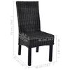 vidaXL Dining Chairs 2 pcs Black Kubu Rattan and Mahogany Wood