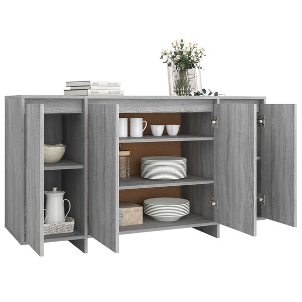 vidaXL Sideboard Gray Sonoma Engineered Wood Medium Storage Cabinet