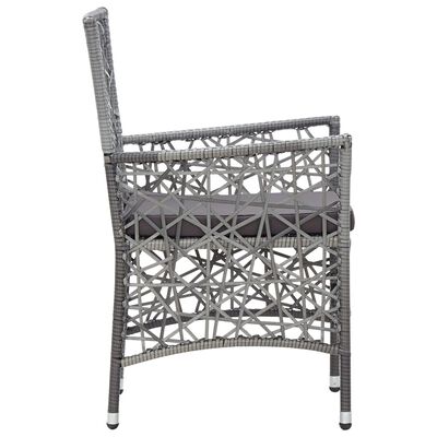 vidaXL 5 Piece Patio Dining Set Poly Rattan Gray