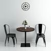 vidaXL Dining Table Dark Ash MDF, Steel 31.5 in Diameter Simple