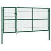 vidaXL Garden Fence Gate with Posts 137.8x55.1" Steel Green