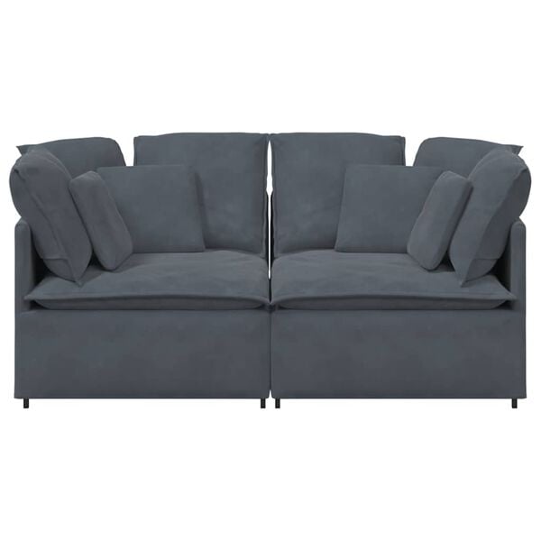 vidaXL Modular Sofa Dark Grey Velvet, Metal, Foam Oversized Modular