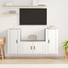 vidaXL TV Cabinet Set Set of 3 White Engineered wood Standard