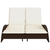 vidaXL Patio Sun Lounger Brown with cream cushions