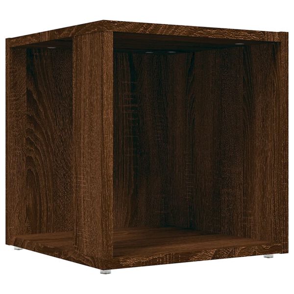 vidaXL Side Table Brown Oak Engineered Wood Small Side Table Square
