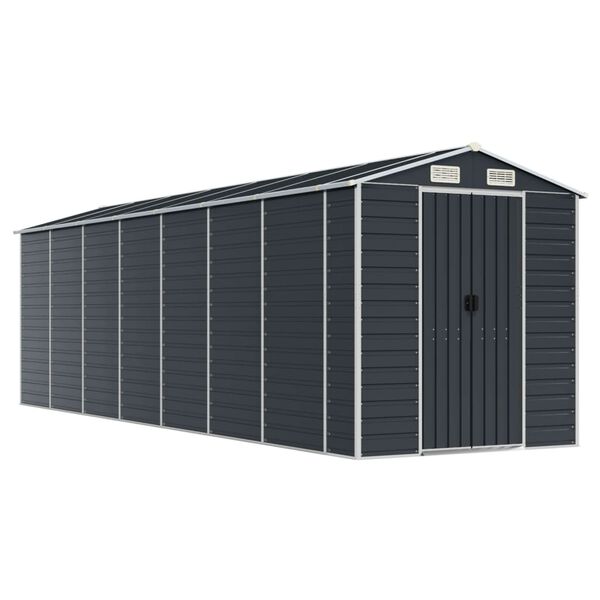 vidaXL Garden Shed Anthracite Galvanized Steel Large Garden Shed