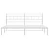 vidaXL Metal Bed Frame White Powder-Coated Steel Full Metal Bed Frame