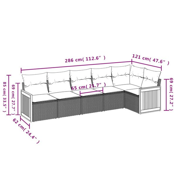 vidaXL Garden Sofa Set Beige