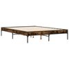 vidaXL Bed Frame Smoked Oak Engineered Wood Double Durable Bed Frame