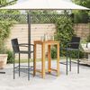 vidaXL Garden Bar Set Black and Wood