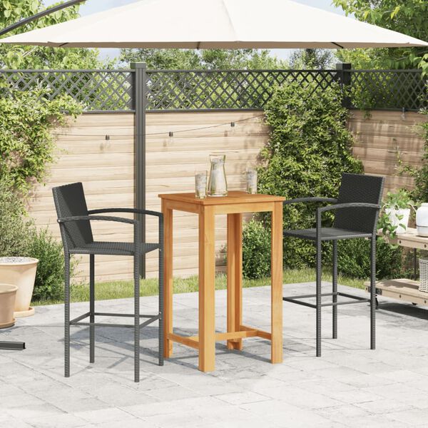 vidaXL Garden Bar Set Black and Wood