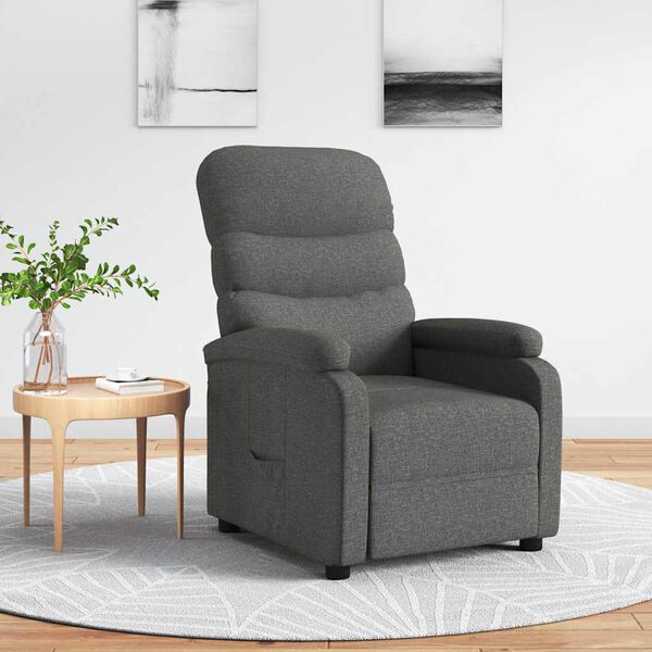 vidaXL Recliner Dark Gray Fabric