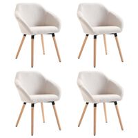 vidaXL Dining Chairs 4 pcs Cream Fabric