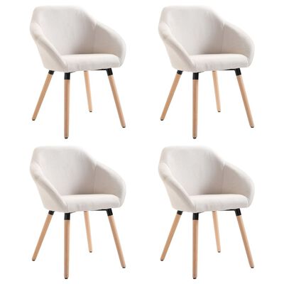 vidaXL Dining Chairs 4 pcs Cream Fabric