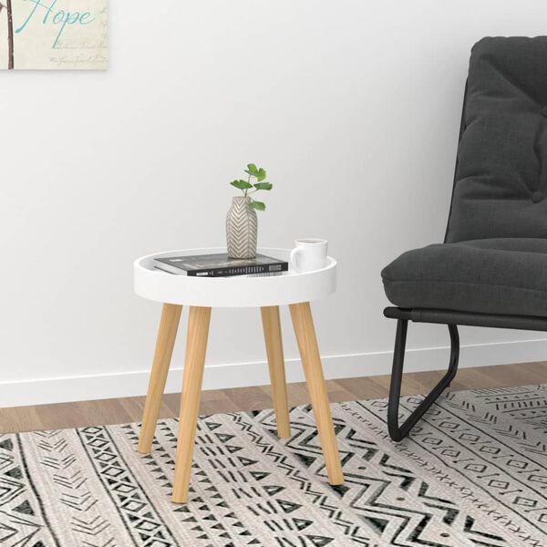 vidaXL Side Table White Engineered wood Small Durable Side Table