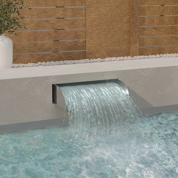 vidaXL Waterfall Silver Stainless Steel 304 Medium Decorative Inlays