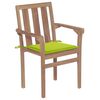 vidaXL Stackable Patio Chairs with Cushions 4 pcs Solid Teak Wood