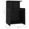 vidaXL Bed Cabinet Set of 2 Black Engineered wood Medium Bed Cabinet